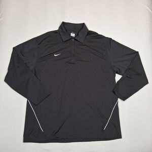 Nike Dri-Fit Mesh Long Sleeve 1/4 Zip Polo Sweatshirt Mens XXL Grey 359749-212